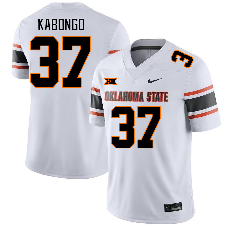 Men #37 David Kabongo Oklahoma State Cowboys College Football Jerseys Stitched-White